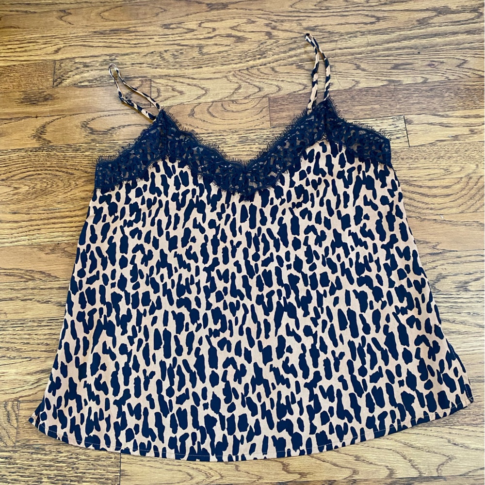 BP Nordstrom Lace Trim Camisole Cheetah Print Womens XS